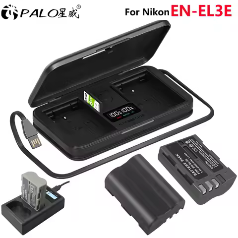 EN-EL3e EN EL3e EL3a ENEL3e Camera battery With LCD Dual Channel Charger for Nikon D50 D70 D70S D90 