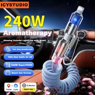 240W 4-in-1 Fast Charging Cable, Aroma Spring Type, 2M Car Phone Charging Cable, Suitable for Most