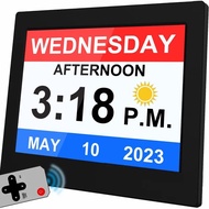 2025 Newest] 19 Alarms Dementia Clock 8 Inch Large Display, Auto Dst, 10 Levels Auto Dimmable, Non-a