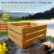 Multipurpose wooden storage Box wooden basket shelf Box - 25 x 15 cm, 15 cm