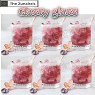 6pcs classy glass set 345ml bold glass cawan kaca murah