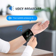 Wrist Blood Pressure Monitor Digital English Voice Broadcast LED Screen Rechargeable Blood Pressure 