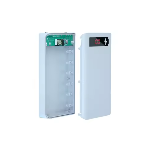 Fast Charging Dual USB Micro USB Type C Power Bank Shell 5V DIY 6*18650 Case Battery Charge Storage 