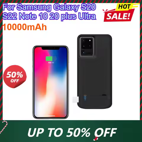 10000mAh Battery Charger Case For Samsung Galaxy S20 S22 Note 10 20 plus Ultra 5G Note 20 5G USB Pow
