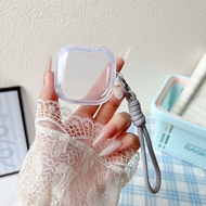 Compatible with Baseus Bass BD1 Case Transparent Soft Case Cute Lanyard Suitable for Baseus Bass BD1