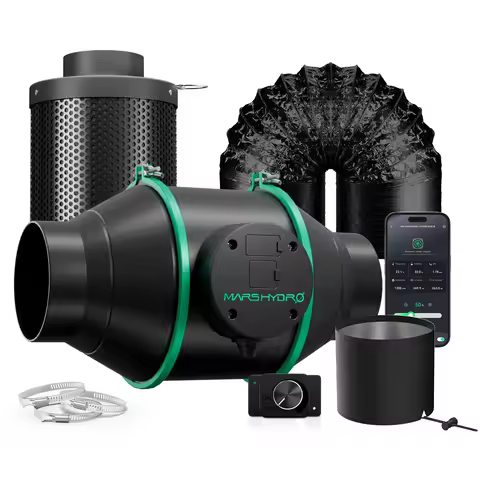 2025 Mars Hydro 4'' 6'' Smart Ifresh Inline Ducting Fan Ventilation Kits with Carbon Filter for Grow