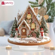 Christmas Snow House Statue - 2D Acrylic Xmas Magic House Figurine Waterproof Castle Decor