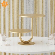 [utruiut0k] 2 Tier Dessert Stand Metal Two Tier Cake Stand Freestanding Gold A-lace