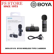 BOYA ORIGINAL WIRELESS MICROPHONE FOR HANDPHONE FOR HANDPHONE SMARTPHONE BY-V10 BYV10