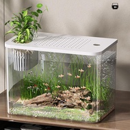 Fish Tank Aquarium Transparent Desktop Tank Turtle Aquarium Small Aquariums Decorative Fish Containe