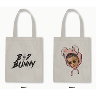 Canvas/blacu Zipper Tote Bag - Bad Bunny