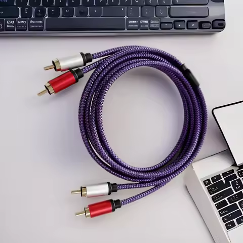 2RCA Male to 2RCA Male ,2 RCA Extension Cable Nylon Braid 2 RCA Male to 2 RCA Male Stereo Audio Exte