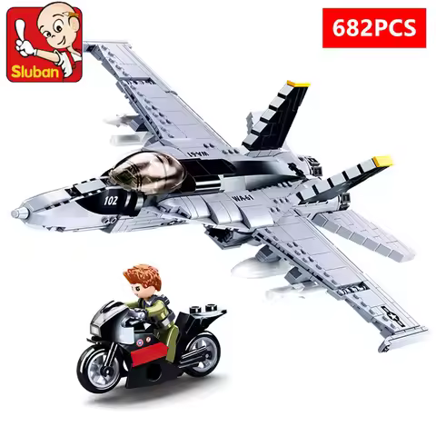 Aviation Military Building Blocks Air Force F/A-18E Super Hornet Fighter Helicopter Aircraft Plane W