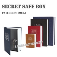 Safety Box with Key Lock Hidden Book Safe Box Kotak Simpanan Selamat