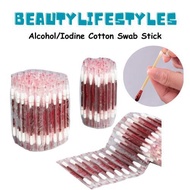 [10in1] Iodine Swab Alcohol Swab Kapas Iodin Kapas Alkohol Cotton Pads Buds Iodine Stick Alcohol Sti