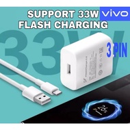 33W Charger VIVO Y33T Y76 V23e V23 V21 V21e V20 V20 SE V19 X50 X60 Flash Charge2.0 Adapter With Type