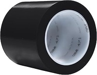3M Vinyl Tape 471, 4" x 36 yd 5.2 mil, Black (Pack of 8)