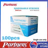 PARTNERS Syringe 3ml 100pcs (3cc) Disposable Hr(