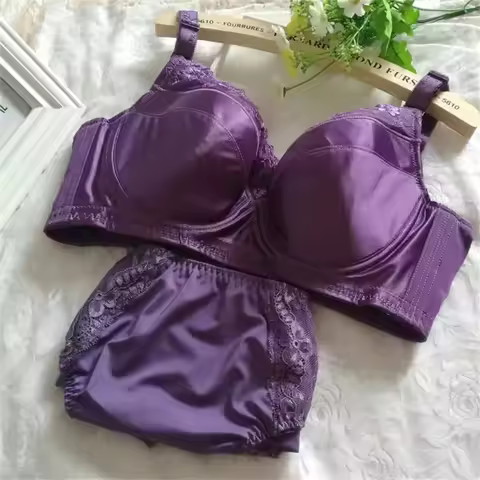 Bra Set Plus Size Female Lingerie B C D E F G H Cup Women Underwear Panties Briefs 34 36 38 40 42 44