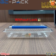 OPS - OP3H - BENXON Plastic Tray [ 100pcs± ] Bakery Disposable Plastic Clear Food Box - Bekas Makana