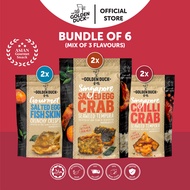 [Bundle of 6] 2 x Salted Egg Fish Skin &amp; 2 x Salted Egg Crab Seaweed Tempura &amp; 2 x Chilli Crab Potato Chips