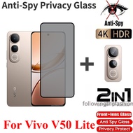 Full Cover Curved Screen Private Tempered Glass For Vivo V50 Lite vivo V50 V 50Lite V40 Lite Protect