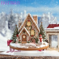 NORMAN Christmas Snow House Statue, 2D Acrylic Xmas Magic House Figurine, Creative Lightweight Water