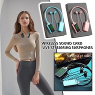 Bluetooth Wireless Sound Card Live Streaming Earphones Reduction Runnin Sports Neck In H4a4