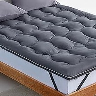 SLEEP ZONE King Size Mattress Topper Cooling Mattress Pad Cover Super Fluffy Down Alternative Bed Ma