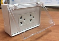 กล่องกันน้ำปลั๊กไฟ ฝาทึบสี ขาว ดำ 2x4 แนวนอน NANO กล่องครอบสวิตช์ปลั๊กไฟ NANO บ๊อกกันน้ำ