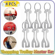 SULIN Trolley Master Key Token, Detachable Coin Holder Shopping Cart Token, Portable Metal Reusable 