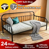 YAMY Metal Sofa Bed Single Daybed Iron sofa Frame Katil Bujang Besi Sofa Rehat 80CM/100CM/150CM (Bla