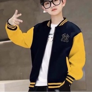 Unisex Children's Varsity Baseball Jacket (1th-18th) NY Initial LOGO (Screen Printing) (Can be custo