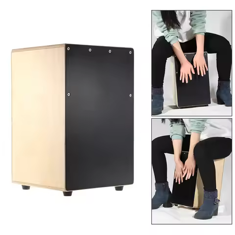 Wooden Cajon Hand Drum Children Box Drum Persussion Instrument with Stings Rubber Feet 23 * 24 * 37c