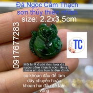 9-tailed fox (size: 2.2x3.5cm) holding blue flowers to attract wood element, fire luck and love