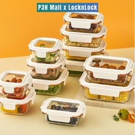 LocknLock THE CUBE heat-resistant glass box with 4-prong multi-capacity locking glass lid P3H Mall