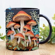 3D Magic Mushrooms Mug Ceramic  3D Fun Space Design Mugs Offices Multi-Purpose Drink Cup for Home Of