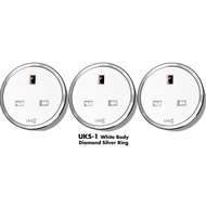 Line8 UKS-1 British Premium Socket Unit (Pack of 3) (White Body)