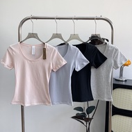 Slim-Fit Skims Cotton Jersey U-Neck Short Sleeve T-Shirt