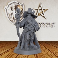 AUSPDICE Unpainted Hero Wizard Miniature - DND Minis Direka untuk Dungeons and Dragons, Permainan Fa