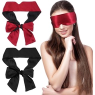 4Pcs Satin Blind Fold for Game, Soft Silk Blackout Blindfold for Adults Couples, 57'' V-Shaped Sleep