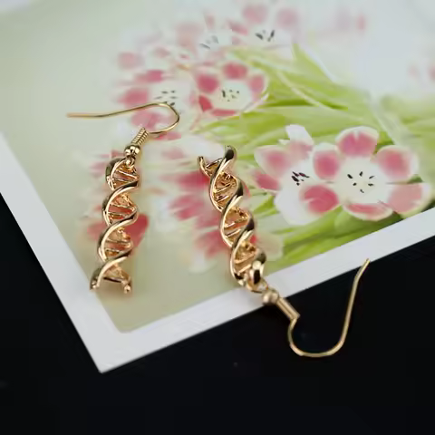 Fashion Serotonin DNA Dopamine Molecule Hook Earrings for Women Chemistry Biology Femme Drop Earring