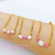 [VJ]Cop916 Choker "Fancy Pink Kitty" L:40cm Kids Necklace 999.9 Gold Plated <Choker Kitty Budak>