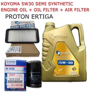 PROTON SUZUKI ERTIGA OIL FILTER + AIR FILTER + KOYOMA 5W30 SEMI SYNTHETIC ENGINE OIL
