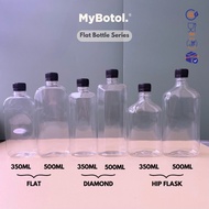 [mybotol] BOTOL PLASTIK KOSONG FLAT SHAPE | COLD BREW BOTOL KOPI | 350ML 500ML