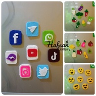 Unique fridge magnet stickers, social media, refrigerator accessories, decorative decorations