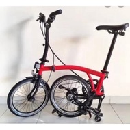 Sepeda lipat Brompton M6Lx Rocket Red Black Edition titanium Limited