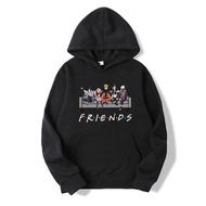 New Unisex Fashion Japanese Anime Uzumaki Naruto Friends Letter Printed Hoodies Cozy Tops Pullovers