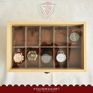 PREMIUM Premium Wooden Watch Box 10-Slot Wooden Watch Box Watch Holder/