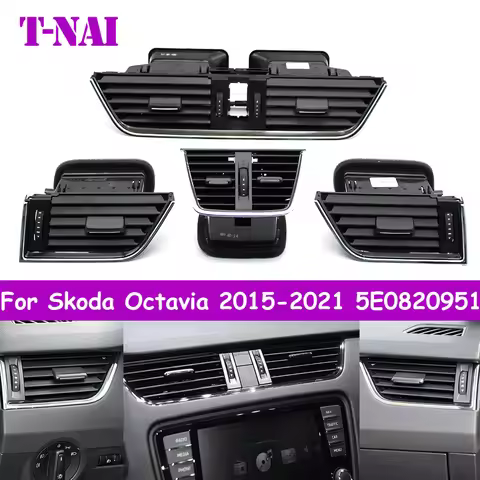 Car Front Rear Dashboard Air Vent AC Vent Grille Assembly For Skoda Octavia 3 A7 5E MK3 2015-2021 5E